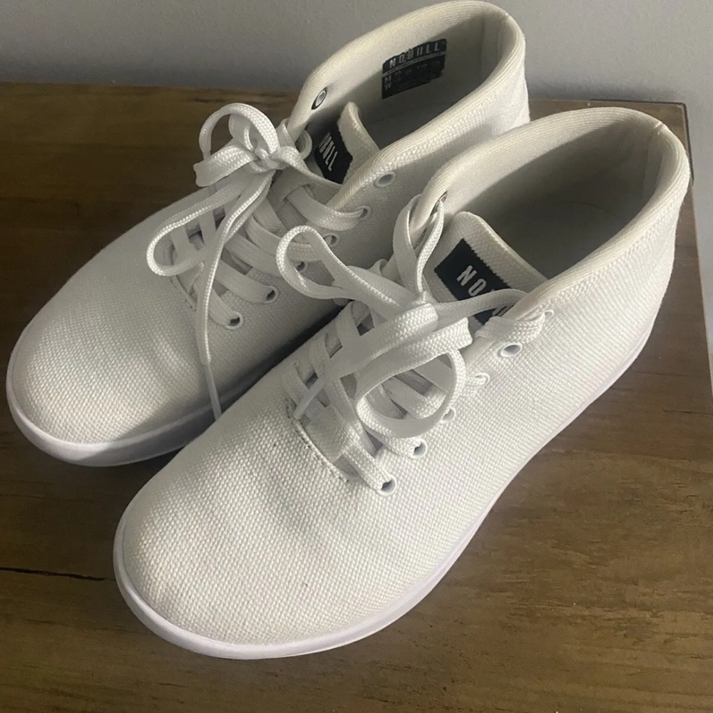 Nobull all white 6 canvas mid rise trainers